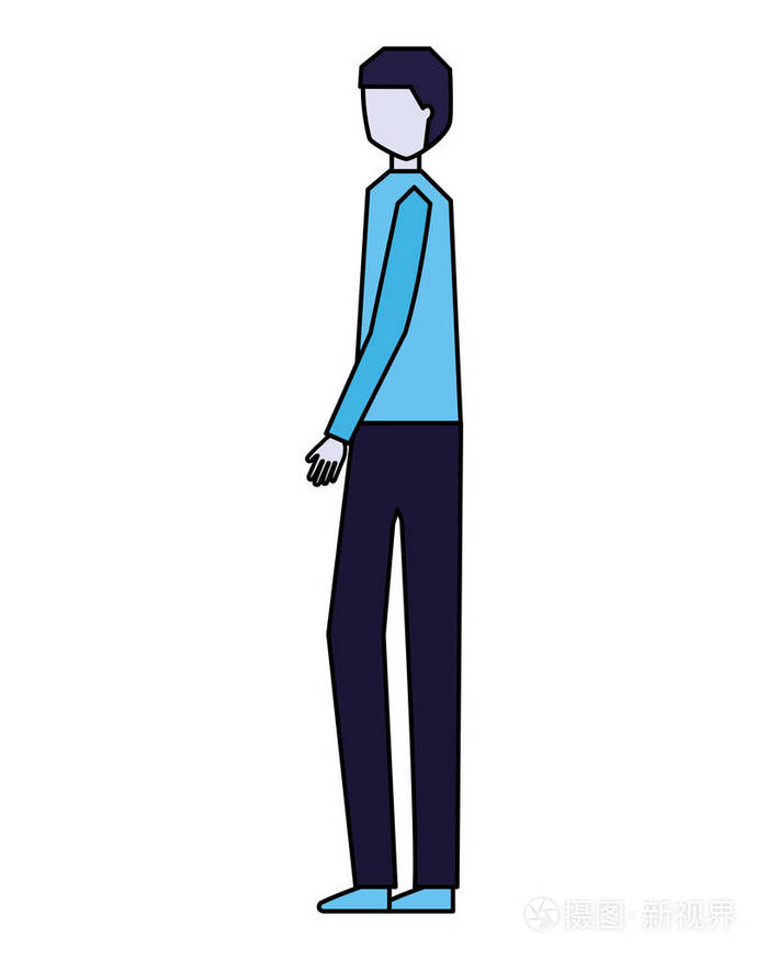 站立在白色背景的人字符插画-正版商用图片16g5m9-摄图新视界
