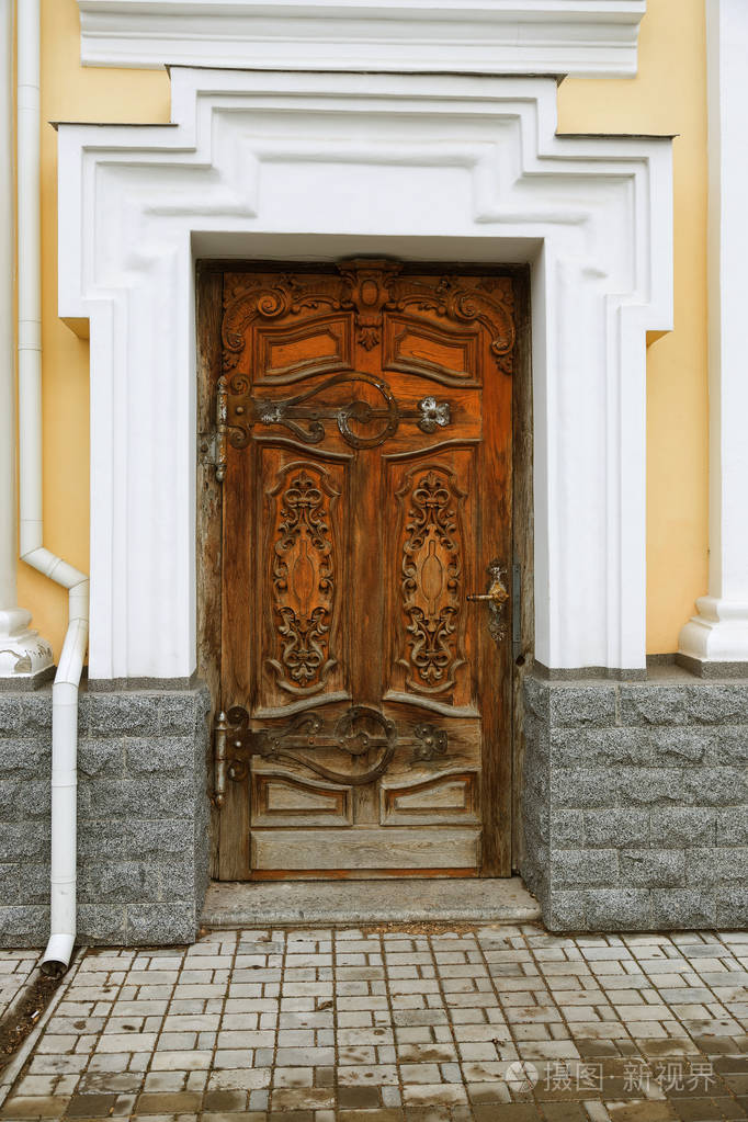 木制背景,旧前门,复古元素