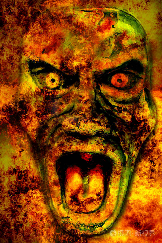 燃烧一个死亡天使终结天使幽灵和鬼魂的抽象形象作为背景插图和可怕的