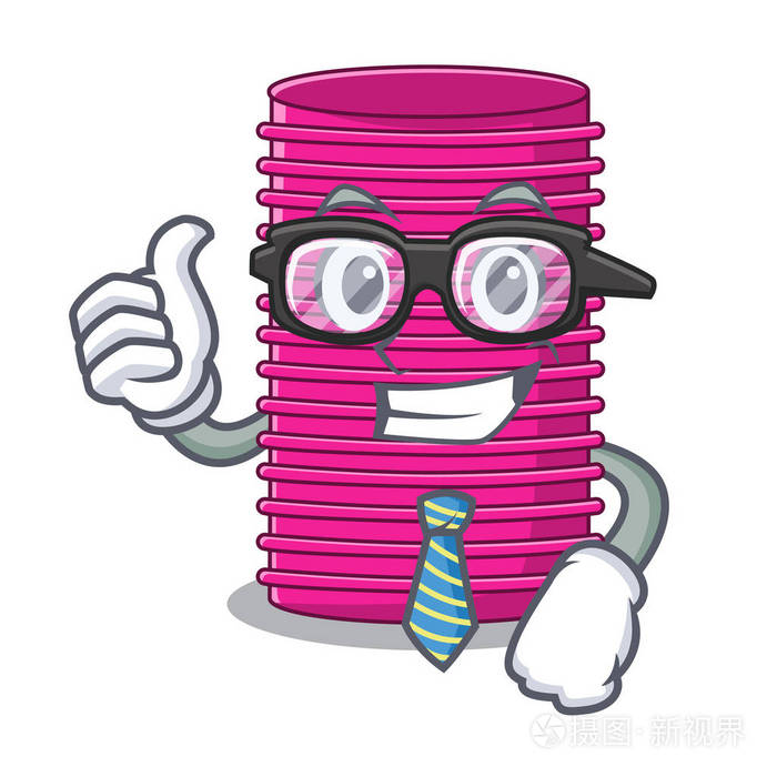 商人卷发造型卡通矢量插图
