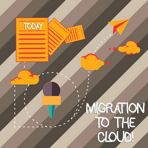 编写文本, 将迁移写入云。概念含义将数据传输到在线文件存储工具应用信息和文档通过云托管快速交付数据
