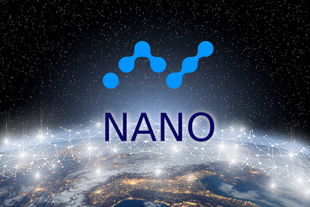 世界网络上nano硬币增值的概念,一个加密区块链平台,数字货币照片