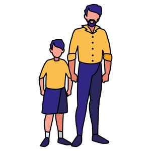 父子卡通图片-父子卡通素材-父子卡通插画-摄图新视界