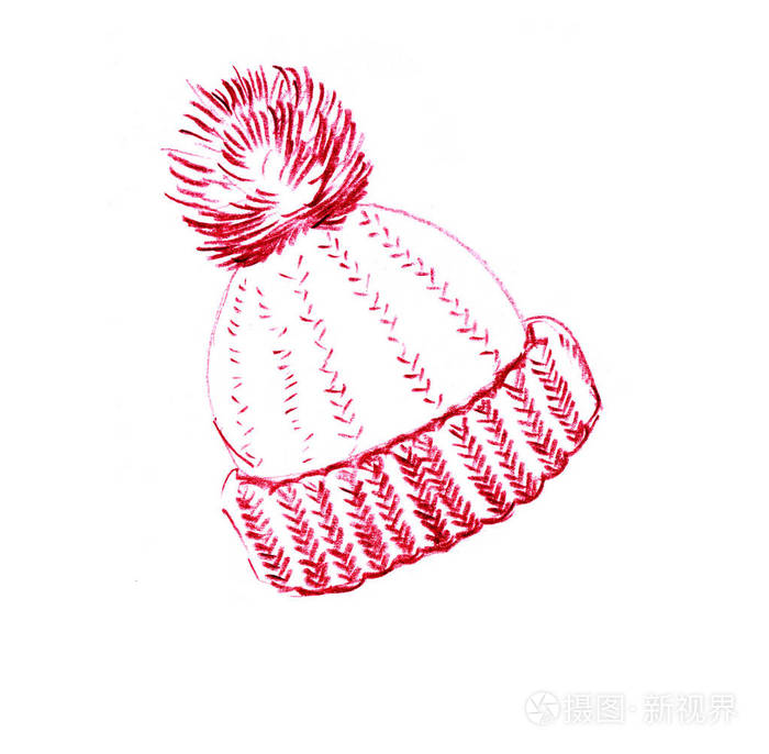 手绘铅笔素描插图. 孤立在白色背景上.