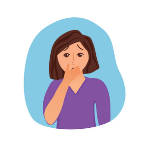 有消极沮丧的被强调的表示或头疼的向量例证一个头疼的男孩, 带着星星