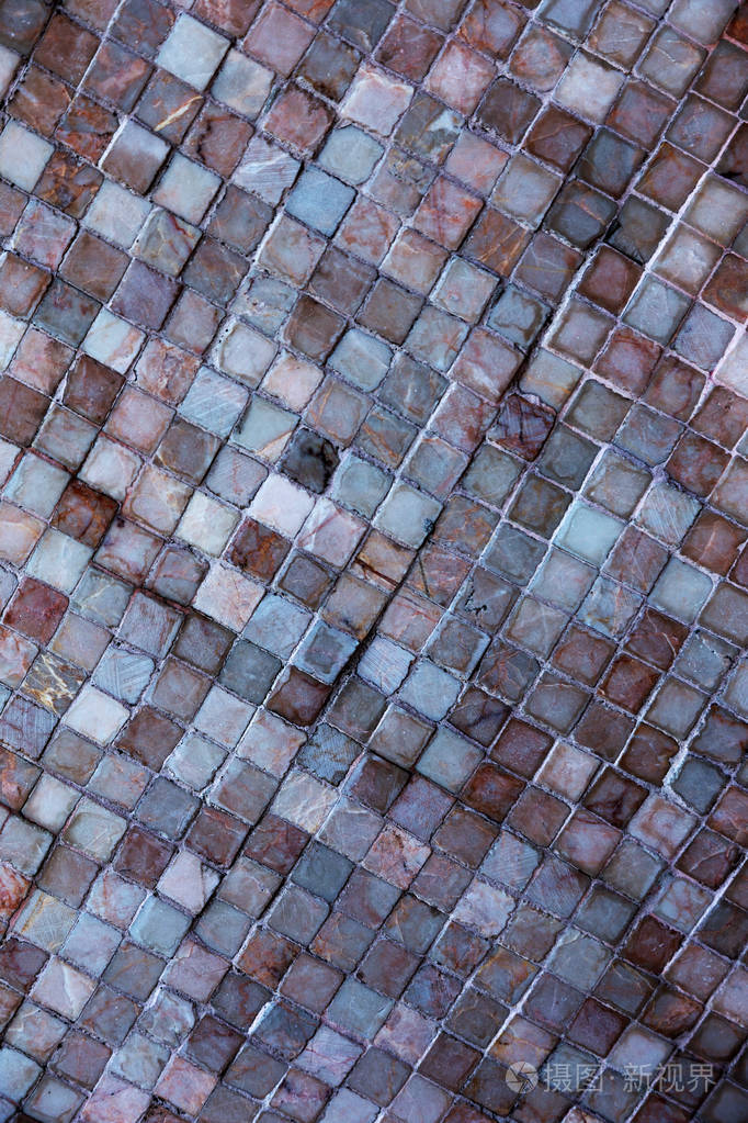 色彩斑斓的软贴式单声部威尼斯马赛克作为立面装饰.威尼斯马赛克作为