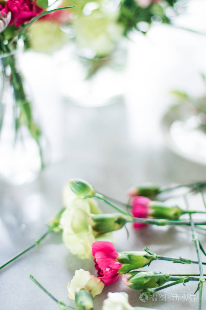花店花束设计婚礼假日和花园风格的概念优雅的视觉