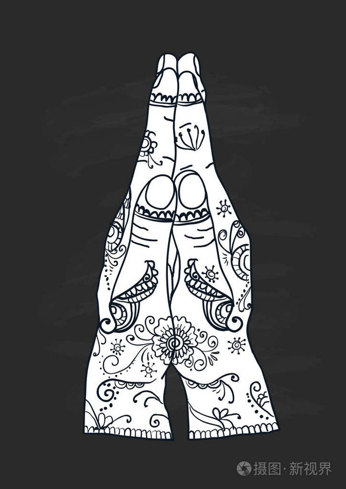 元瑜伽手印双手合十