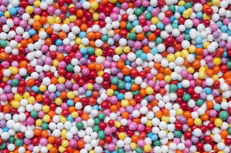 彩色糖果堆的顶部视图