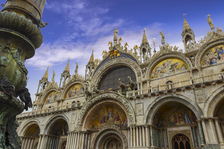 s Square, Venice Italy. The exterior of the west facade of Saint