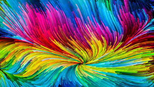 以液态油漆图案为隐喻,以设计创意和想象力为主题,用作屏幕和设备的