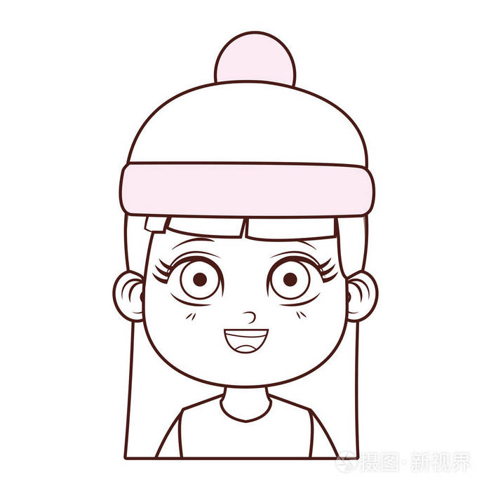 可爱的冬姑娘卡通矢量插图平面设计插画-正版商用图片16hpl0-摄图新