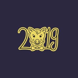 新年快乐。野猪年。2019年