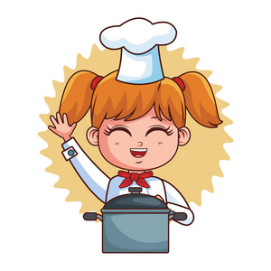 卡通女孩厨师图片