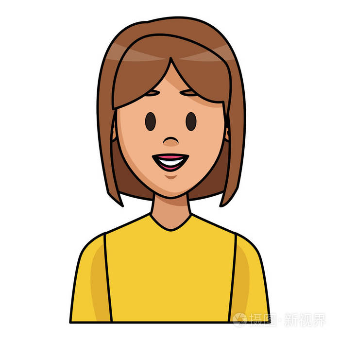 妇女简介卡通矢量插图平面设计