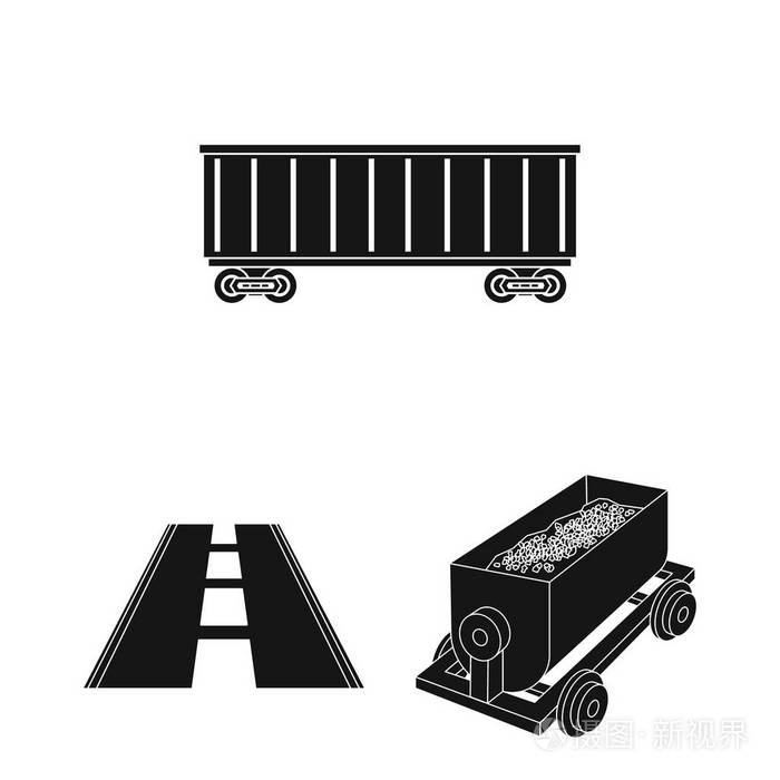 铁路和火车标志的向量例证网络铁路和方式股票符号集