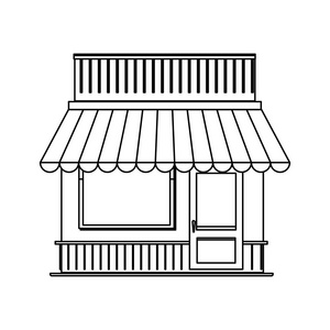 商店建筑卡通矢量图平面设计