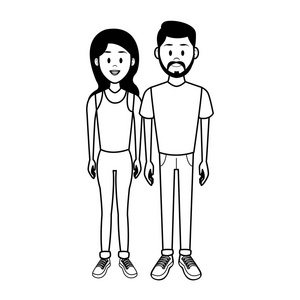 黑白男女图片