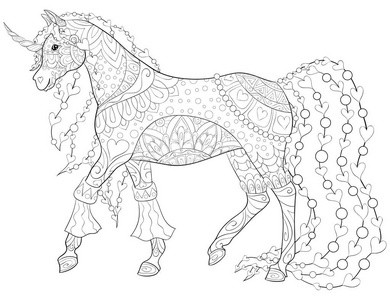 独角兽着色图片