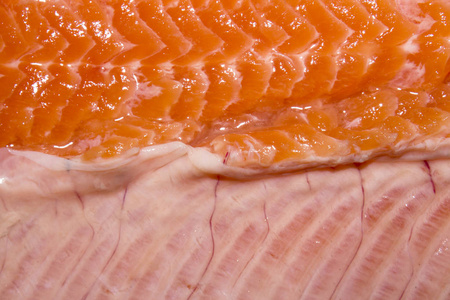 质地的红鱼肉..鳟鱼肉的背景。