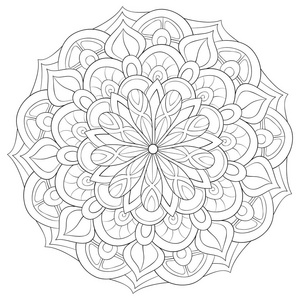 成人着色书曼达拉和向日葵e图片