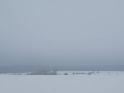 大自然中白雪覆盖的冬田全景