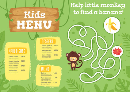 儿童食品菜单设计模板图片