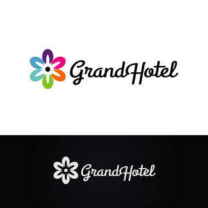花大酒店标志设计符号图片