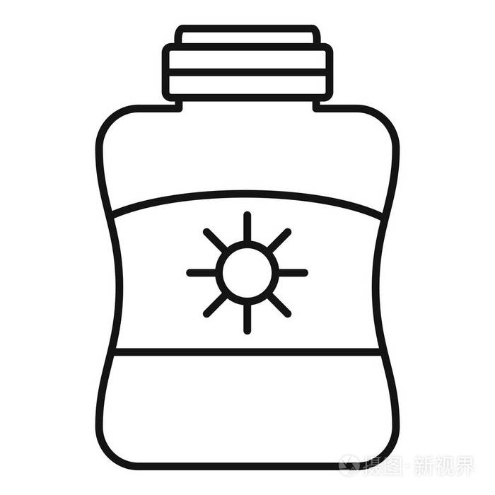 防晒霜罐图标, 轮廓样式插画-正版商用图片16it4r-摄图新视界