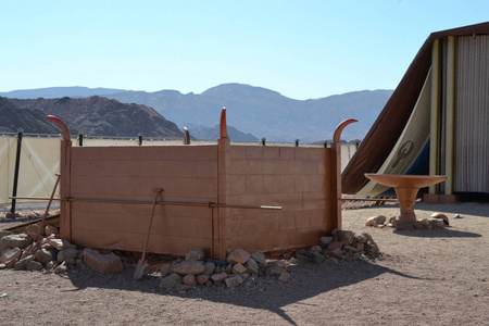 会幕燔祭坛, 会幕模型, 会幕在提姆纳公园, 内盖夫沙漠, 以色列, 以伊