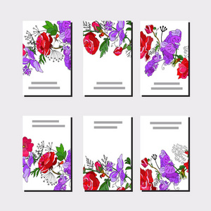 为您的设计贺卡节日提供的花卉模板