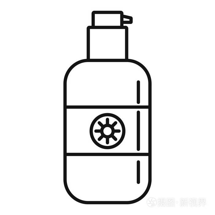 防晒分配器图标, 轮廓样式插画-正版商用图片16ix79-摄图新视界