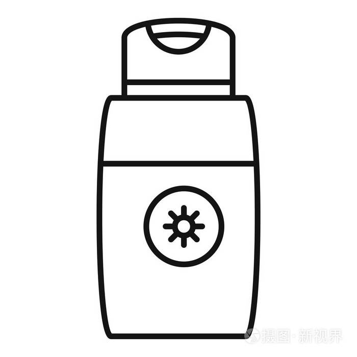太阳化妆水图标, 轮廓样式插画-正版商用图片16ix7j-摄图新视界