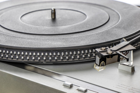 s record turntable, silver