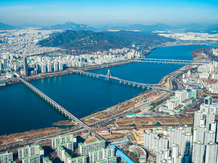 首尔建筑的美丽鸟瞰图