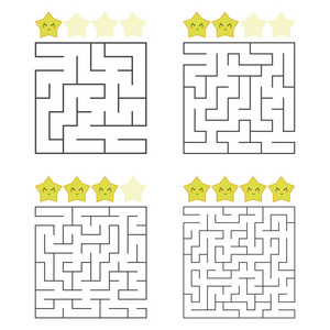 儿童拼图. 一个入口一个出口. 迷宫难题. 白色背景下孤立的平面照片