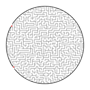 迷宫难题. 白色背景下孤立的平面矢量插图照片