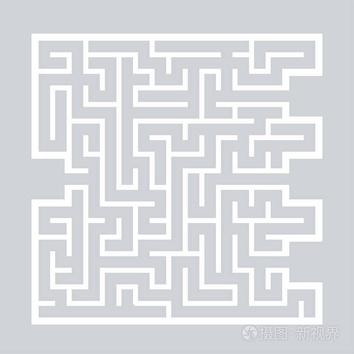 抽象的方形迷宫. 孩子们的游戏. 儿童拼图. 找到正确的道路.