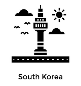 韩国建筑实体图标矢量图片