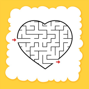 迷宫难题.在白色背景上隔离的平面矢量插图.卡通风格.照片