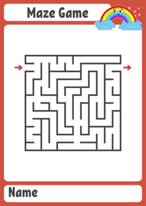 孩子们的作业单.活动页面.儿童游戏拼图.可爱的卡通彩虹.迷宫难题.