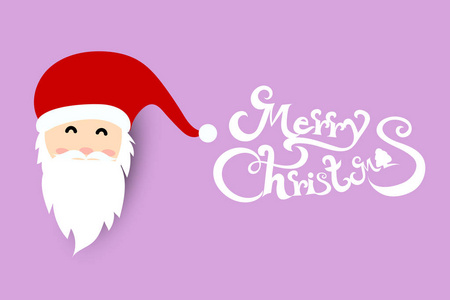 圣诞背景与圣诞老人的柔和粉彩紫罗兰色背景