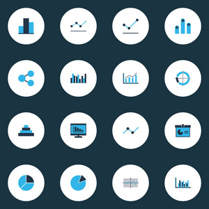 图形 图表和统计图标集。保费质量的符号集合。图标可以用于 Web 应用程序和用户界面设计