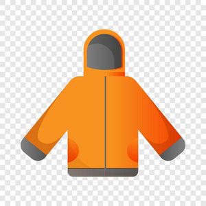 滑雪夹克图标, 卡通风格照片