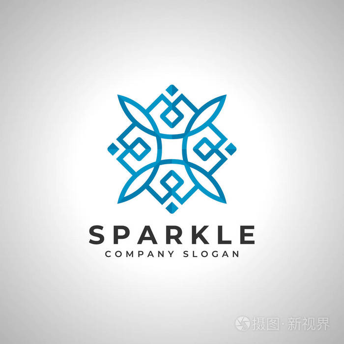 闪光抽象方形标志矢量