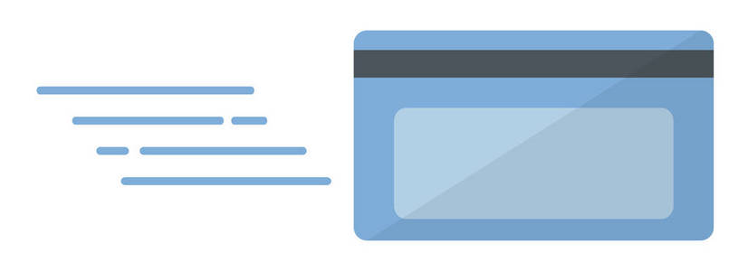 信用卡在线支付。 矢量图。