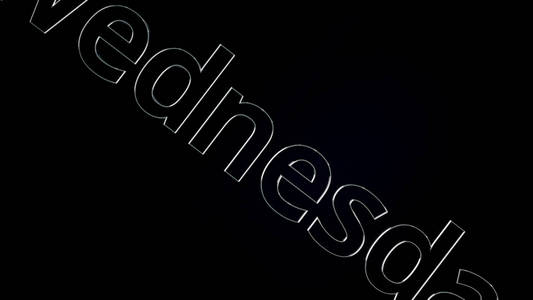 可能的天的一周-星期五云字与蓝天星期一, 一周的第一天, 在黑色的 