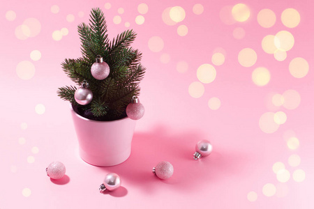 s theme. A small decorative Christmas tree with balls for decora