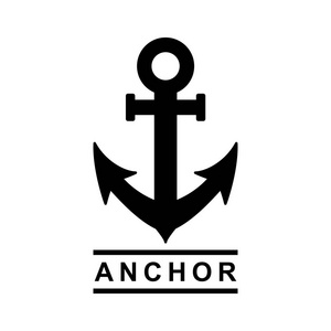 帆船锚剪影剪影船锚标志矢量设计照片