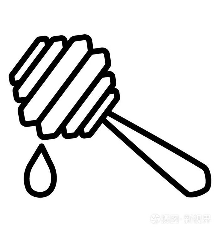 蜂蜜滴在一行图标的蜜滴插画-正版商用图片16jub6-摄图新视界